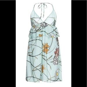 Manila Grace babydoll Y2K style dress sz. 8  floral Silk/Cotton Halter Top NWT